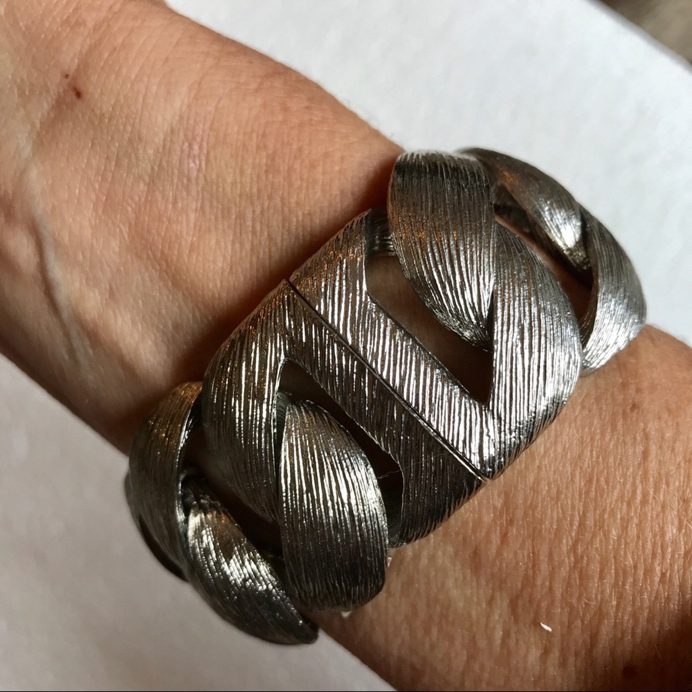 Silver Crystal Statement Bracelet - image 3